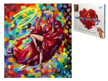 Набор для творчества Картина по номерам на полотне 50x40см Танцовщица в красном, Danko Toys