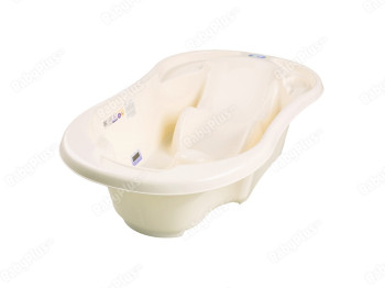 Ванночка Комфорт з термометром 2в1 анатомічна жовта. Tega Baby TG-011-102