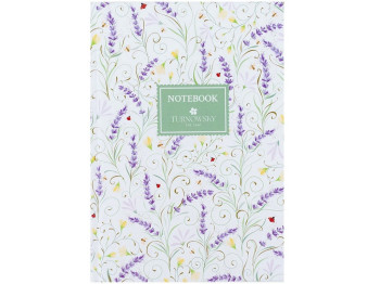 Записная книга А5 в клетку Axent Turnowsky Floral, 96 листов, твердый переплет