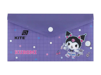 Папка на кнопке Kite Kuromi HK25-246-1, формат DL, полипропилен, Kite