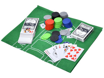 Настільна гра покер і блекджек Texas Hold'em, 2 колоди карт і фішки