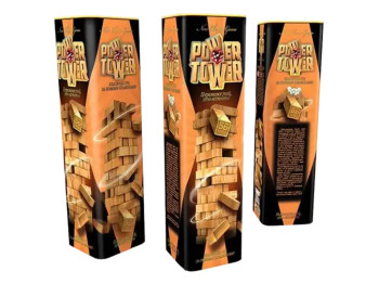 Настільна гра баланс Power Tower, 30 см, з кубиком, Danko Toys
