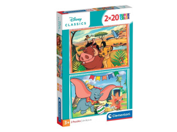 Пазлы 2х20 элементов, Эпизоды из мультфильмов Дисней, Clementoni 24837