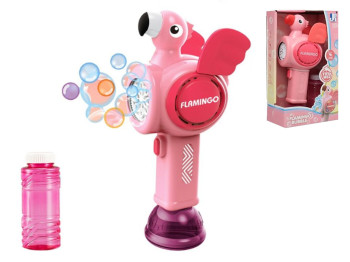 Пістолет для мильних бульбашок Flamingo Bubble 25 см, пускає бульбашки та світиться