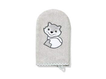 Рукавиця миюча бамбукова сіра Білочка. BabyOno 347-03