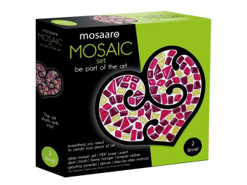 Набор для творчества стеклянная мозаика Сердце, декор мозаики, Mosaaaro