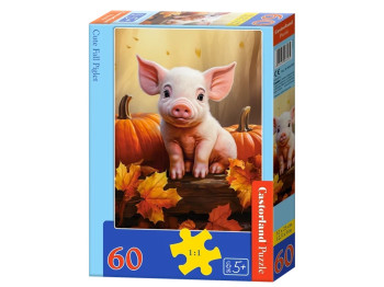 Пазлы Милый осенний поросенок, 60 элементов, Castorland B-066285