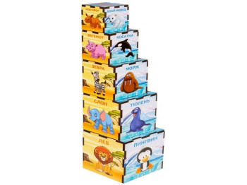 Кубики-пирамидки Животные - среда обитания 8,5х8,5 см, Ubumblebees