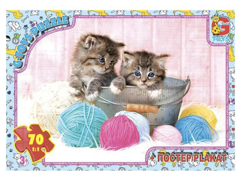 Пазлы картонные Домашние животные, 70 элементов, G-Toys AN142