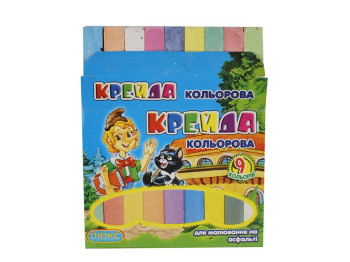 Мел 9 кольорів квадратний з европодвесом. Люкс Колор ККЕ-1509