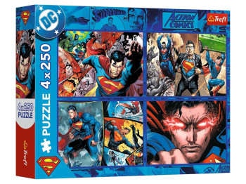 Пазли Trefl DC Comics Сміливість Супермена, 4 х 250 елементів