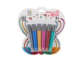 Клей для творчества Metallic Pen 3D 6 шт, ST02367