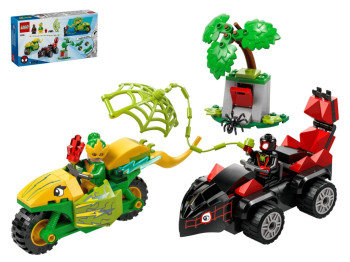 Конструктор LEGO Marvel Гонки на электромобилях с динозаврами, 124 детали