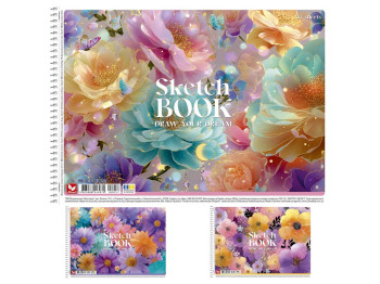 Альбом для рисования на спирали Sketch Book, А4, 30 листов, микс видов