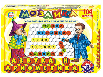 Мозаика Азбука и арифметика, 104 детали, Технок