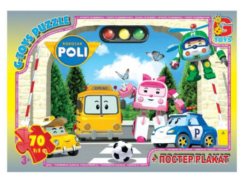 Пазлы картонные Робокар Полли, 70 элементов, G-Toys RR067435
