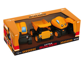Набор строительной техники Little Builder 3 шт 12 см, инерционный механизм, Tigres