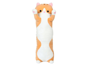 Мягкая игрушка-обнимашка Кот 90 см, подушка-валик, EL-2117-7-BROWN