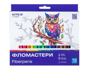 Фломастеры Classic 18 цветов, Kite