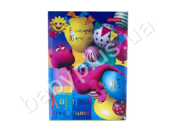 Кольоровий картон крейдований Family Line, 8 кольорів, 16 листів, А5, 170 г/м2