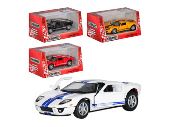 Машинка инерционная металлическая Ford GT 2006, KT5092W, 12,5 см, открываются двери, Kinsmart