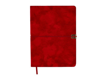 Щоденник недатований VELOUR, А5, 336 сторінок, червоний, штучна шкіра, BUROMAX