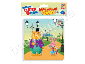 Магнитные пазлы Звероленд 14 элементов, Vladi Toys