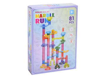 Конструктор трубчатый Marble Run K35, лабиринт для шаров со светом, 81 деталь.
