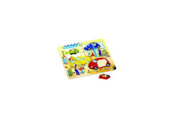 Деревяну іграшка вкладиш Автомастерская. Hongji Toys HJ98187A