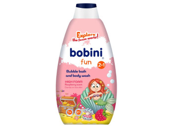 Дитяча піна для ванни та гель для душу 2 в 1 Малина Bobini Fun, 500 мл