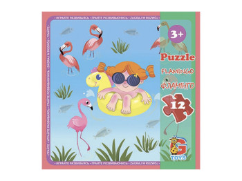 Пазлы картонные Зоопарк, 12 элементов, G-Toys LZ03