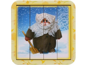 Пазл разрезной Котик-3, 11×11 см, деревянный, Ubumblesbees