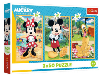 Пазли 3 в 1 Trefl Mickey and Friends Миша на святі, 3х50 елементів