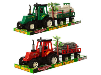 Трактор инерционный с прицепом. Farm tractor 1688A-1A-2
