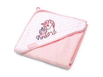 Рушник бамбуковий з капюшоном рожевий Єдиноріг 100х100 см. BabyOno 346/01
