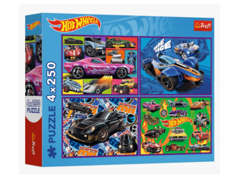 Пазли 4 в1 Trefl Hot Wheels Гоночний автомобіль, 4 х 250 деталей