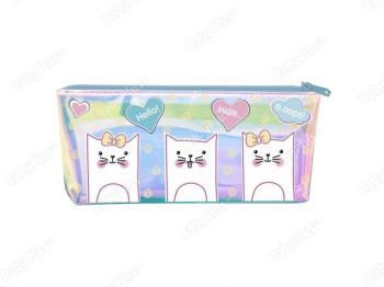 Пенал-косметичка лазерний Kittens 20х9х2,5 см, Kidis 13076