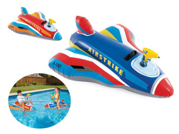 Плотик надувний Літак 57531, 117×104 см, з водяним пістолетом,2 види, Intex
