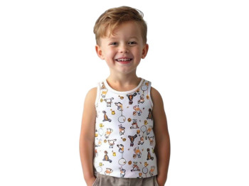 Майка дитяча унісекс біла з набивкою, зріст 80, Татошка