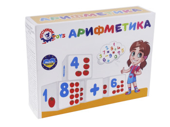 Кубики пластмасові ТехноК навчальні Арифметика, набір 12 шт