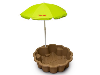 Песочница-бассейн с зонтом Цветок ЭКО 01235/01eco, 81 см, Doloni Toys