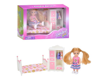 Кукла с мебелью Defa Lucy 8811, 11 см, комната с кроватью и шкафом