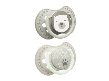 Пустушка силіконова динамічна 0-6 місяців 2 шт. Buddy bear, LOVI 22/863_new