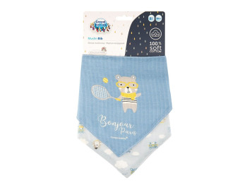 Слинявчик мусліновий Bonjour Paris голубий, 2 шт, 26/900_BLU, Canpol Babies