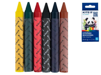 Мел восковый 6 цветов Classic, Kite