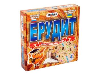 Гра настільна слова Ерудит, ігрове поле 33 см, з літерами, Strateg