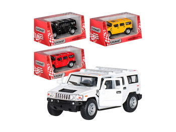Машинка инерционная металлическая Hummer H2 SUV 2008, 12,5 см, открываются двери, Kinsmart