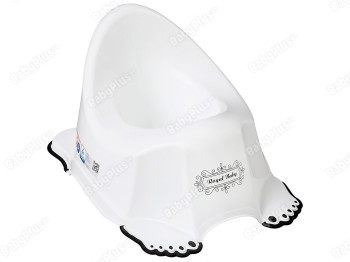 Горшок Royal з протиковзною гумою біло-чорний. Tega Baby RL-001-103-C
