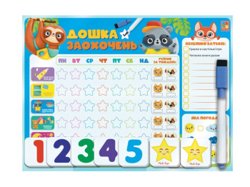 Магнітна дошка заохочень для нотаток, 32,5×23,5×1,5 см, з маркером, Vladi Toys