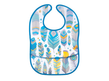 Слинявчик пластмасовий з кишенькою Wild Nature - бірюзовий. Canpol Babies 9/234_tur
